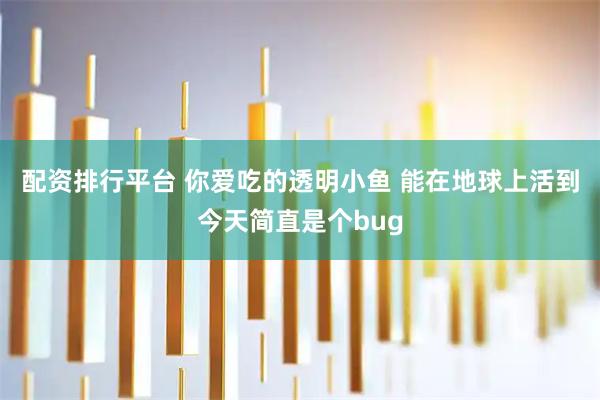 配资排行平台 你爱吃的透明小鱼 能在地球上活到今天简直是个bug